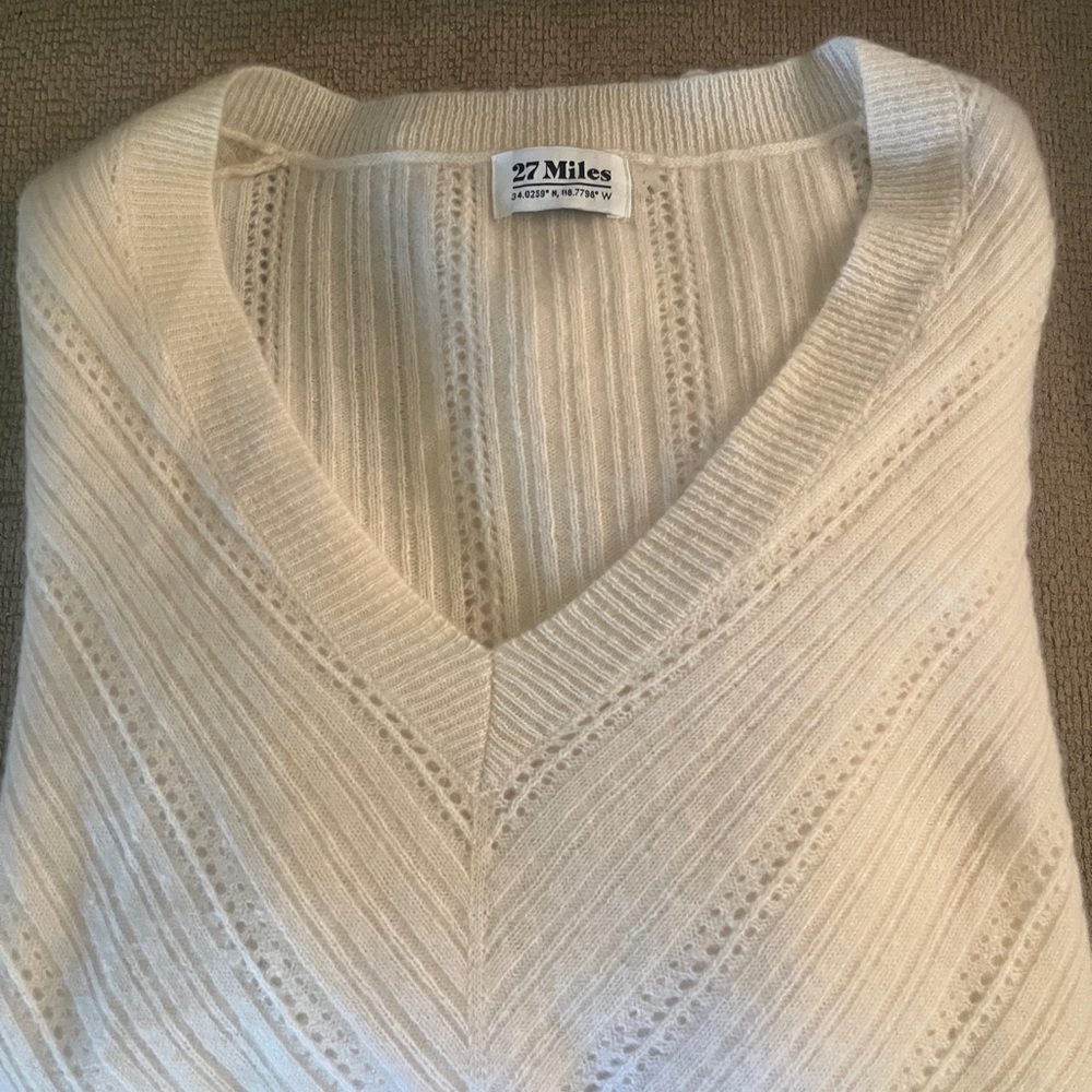 27 Miles Cashmere Ivory Sweater